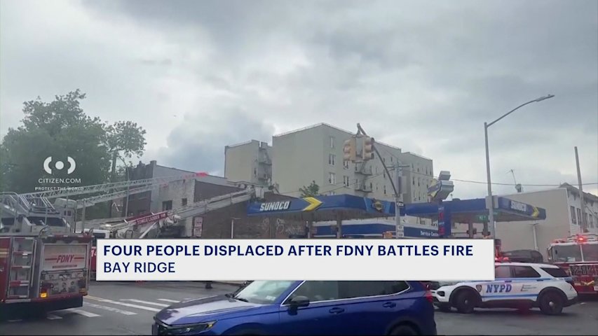 Video thumbnail for 4 people displaced after Bay Ridge building fire