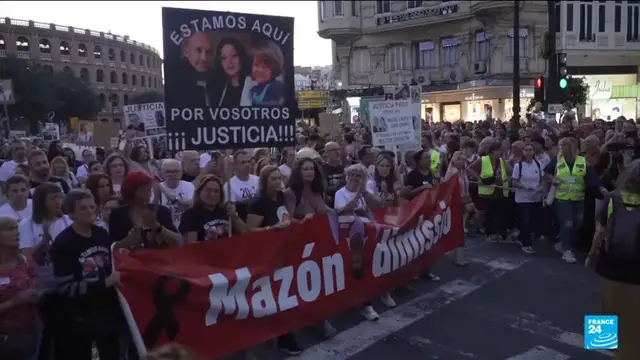 'Video thumbnail for Valencia flood anniversary: Protesters demand regional leader’s resignation'