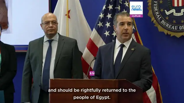 Video thumbnail for 48 ancient Egyptian treasures returned to Egyptian authorities after FBI investigation