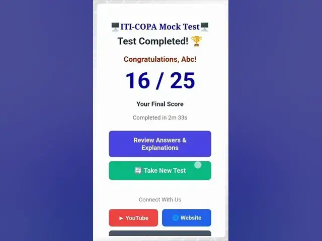 Video thumbnail for 👨‍💻 ITI COPA Mock Test CBT NIMI App An Overview #iticopa #mocktest #cbtexam
