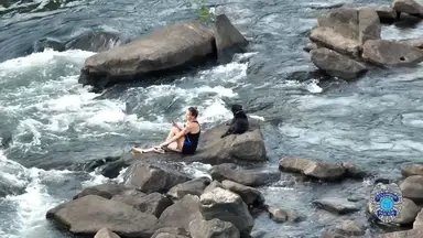 'Video thumbnail for Woman and Dog Rescued from Chattahoochee River'