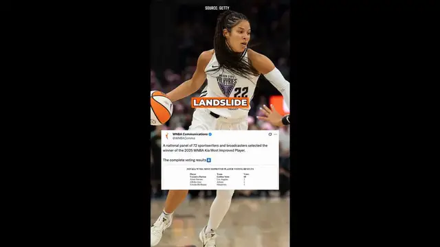 'Video thumbnail for WNBA fans hail Veronica Burton clinching MIP title with Valkyries making playoffs in debut year'
