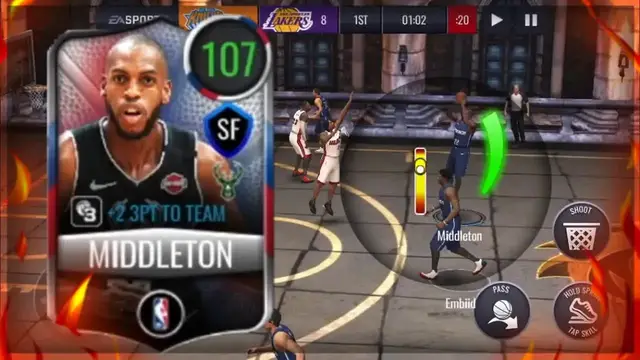 'Video thumbnail for knyt: khris middleton's insane sniper gameplay! nba live mobile 20'