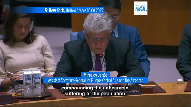'Video thumbnail for UN Security Council ambassadors meet in emergency session on Gaza starvation crisis'