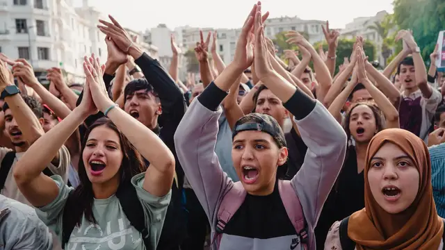 'Video thumbnail for Morocco’s Gen Z lead protests demanding PM’s resignation, healthcare & education reform'