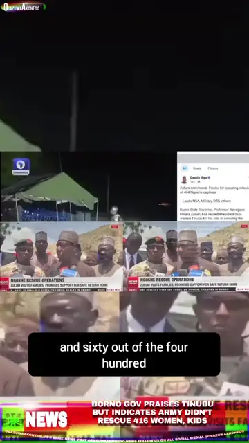 Video thumbnail for Borno Gov Praises Tinubu But Indicates Army Didn’t Rescue 416 Women, Kids