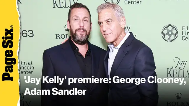'Video thumbnail for See George Clooney, Adam Sandler and more at the 'Jay Kelly' premiere in NYC'