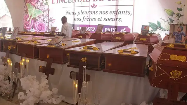Video thumbnail for DRC: Children killed in Bukavu school fire laid to rest