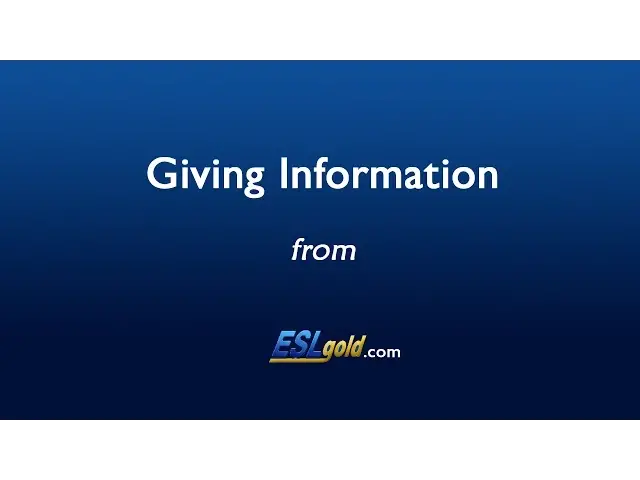 Video thumbnail for Free English Lessons: Giving Information