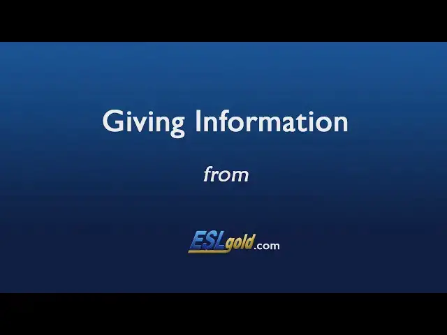 Video thumbnail for Free English Lessons: Giving Information