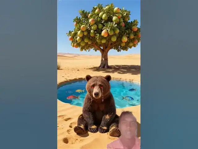 Video thumbnail for The bear 🐻 saved the guava 🍏 plant ☘️ from drying up by watering💦 it 😭 #ai​ #tree​ #save​ #watering​