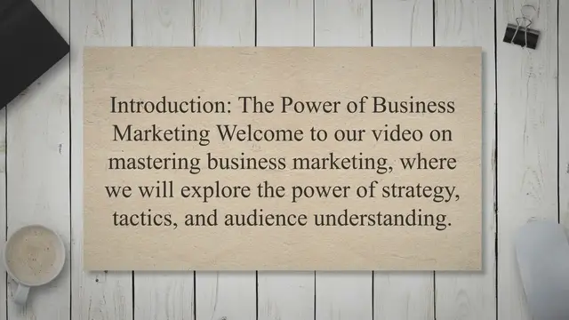 'Video thumbnail for Mastering Business Marketing: Unleashing the Power of Strategy, Tactics, and Audience Understanding'