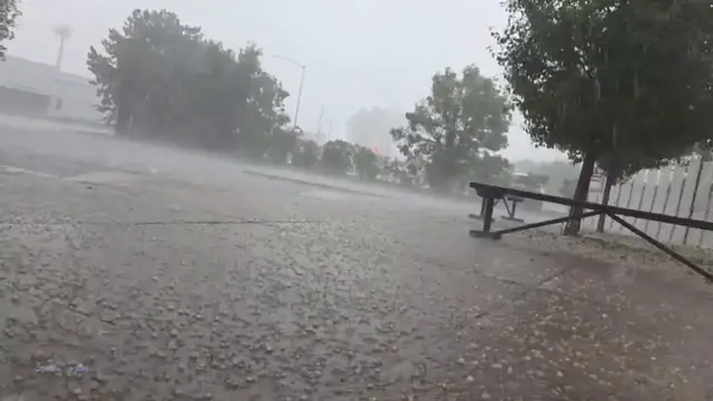 Video thumbnail for US: Heavy rain and hail sweep through Salt Lake City, Utah.