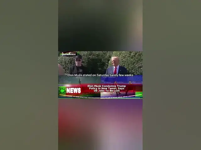 Video thumbnail for Elon Musk Condemns Trump Policy In New Tweet, Says US Jobs To Be Lost