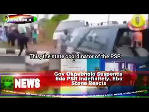 Video thumbnail for Gov Okpebholo Suspends  Edo PSR Indefinitely, Ebo Stone Reacts
