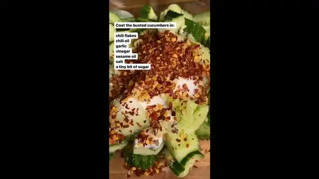 Video thumbnail for Smashed Cucumber Salad #shorts