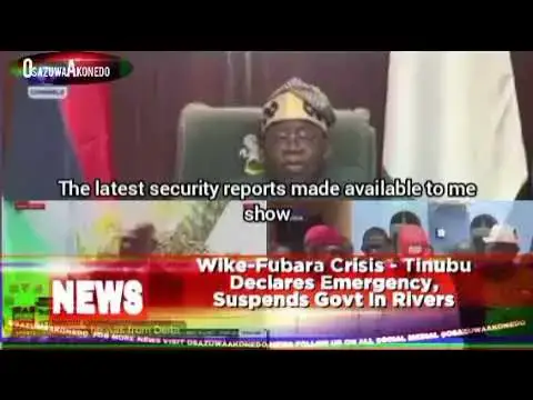 Video thumbnail for Wike-Fubara Crisis - Tinubu Declares Emergency, Suspends Govt In Rivers