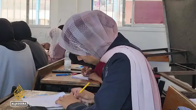 Video thumbnail for Learning under Israeli bombardment: High school students to sit final exams online