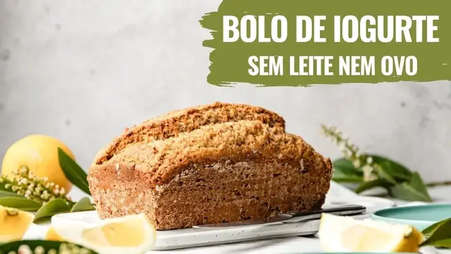 'Video thumbnail for Bolo de iogurte sem leite nem ovo  - vegano - Especial dia da Mãe'