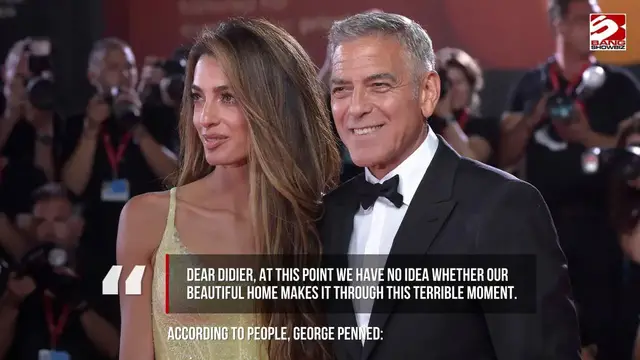 Video thumbnail for George Clooney and Amal Clooney forced to evacuate French home as wildfires rage across Europe