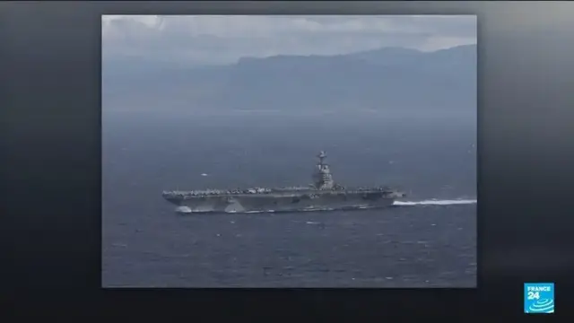 'Video thumbnail for US aircraft carrier arrives in Latin America, escalating Venezuela tensions'