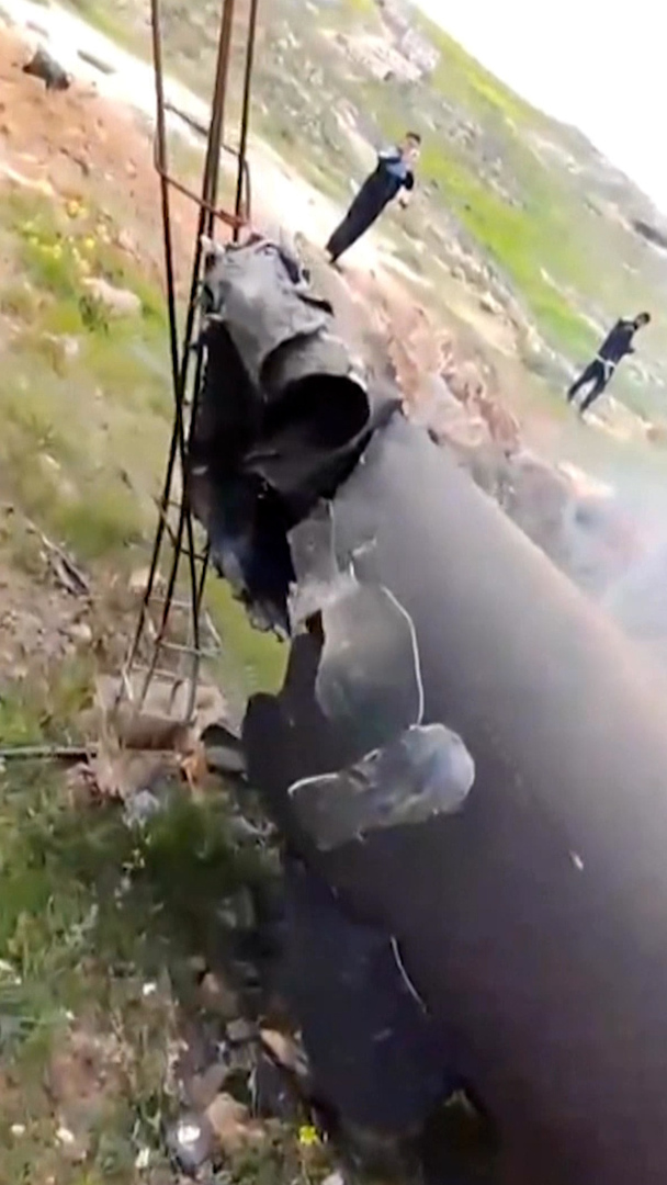 Video thumbnail for Debris from intercepted Iranian missile lands in Hebron