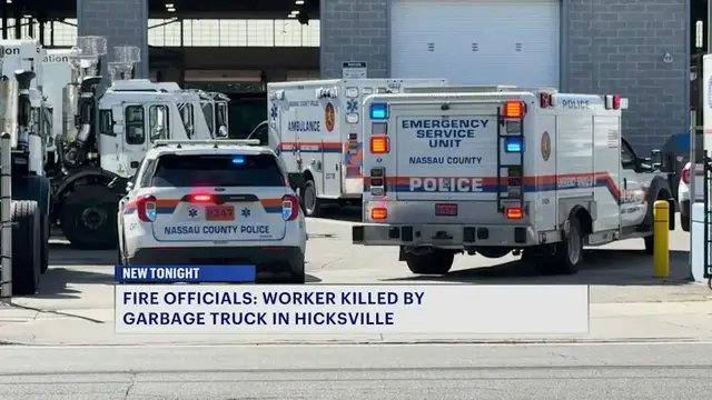 Video thumbnail for Worker at Hicksville service facility killed when truck rolled over him