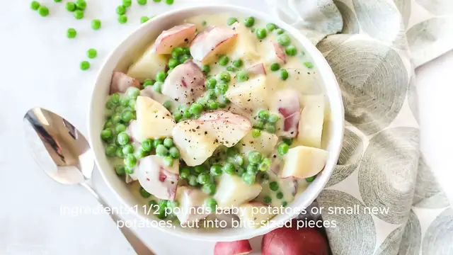Video thumbnail for Creamed Potatoes and Peas Recipe