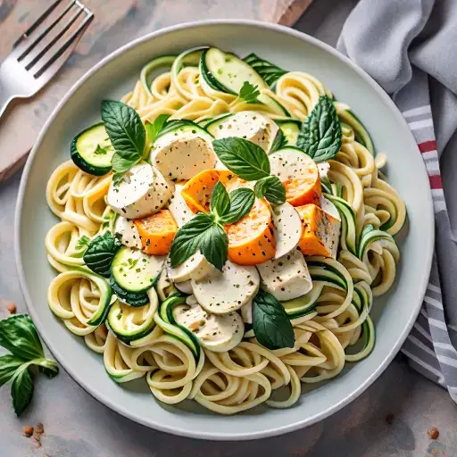 Video thumbnail for Keto Chicken Alfredo Zucchini Noodles