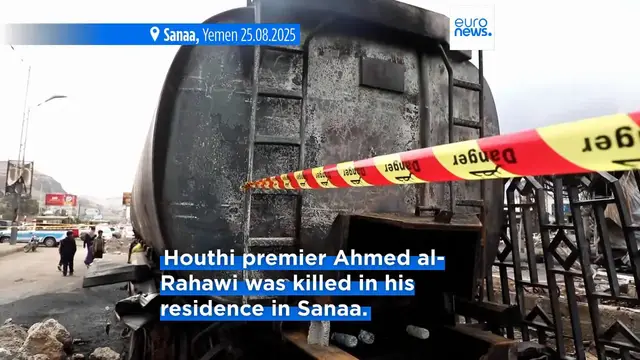 'Video thumbnail for Iran-backed Houthi PM killed in Israeli airstrikes on Yemen's capital'
