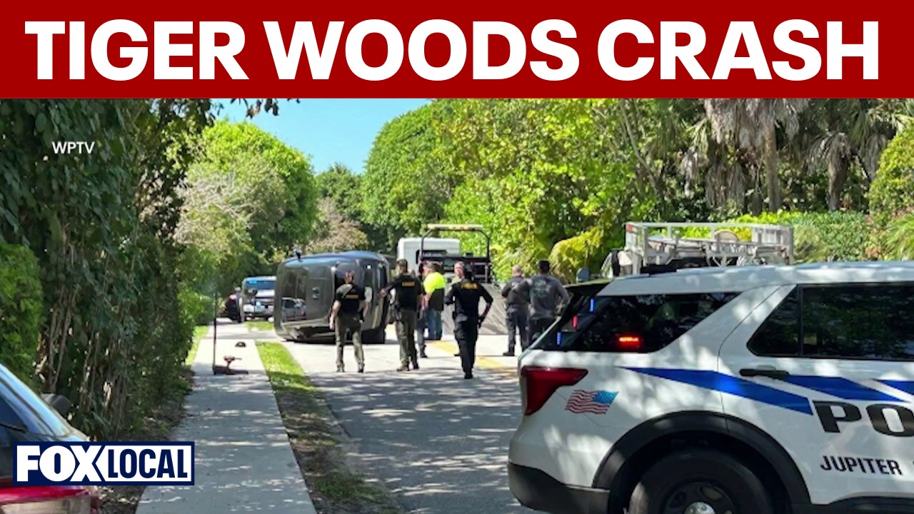 Video thumbnail for Tiger Woods involved in rollover crash in Florida