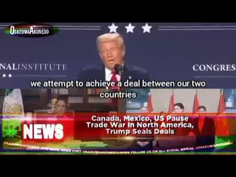 Video thumbnail for Canada, Mexico, US Pause Trade War In North America, Trump Seals Deals