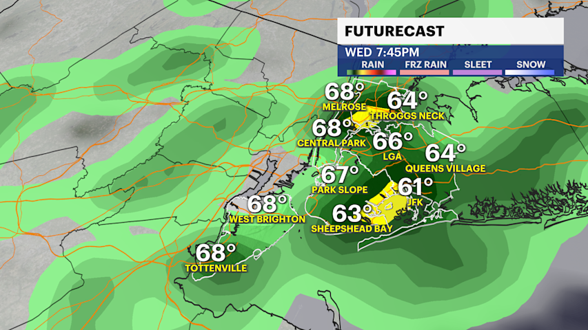 Video thumbnail for Cool, wet and breezy in The Bronx today