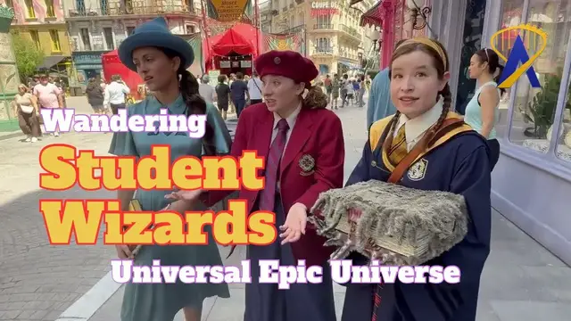 Video thumbnail for Students from Beauxbatons, Hogwarts and Ilvermorny Wandering the Wizarding World of Harry Potter