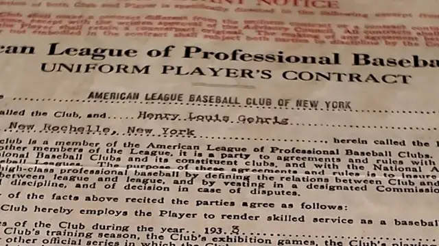 Video thumbnail for Lou Gehrig’s 1933 contract up for bid at Lelands Auction House