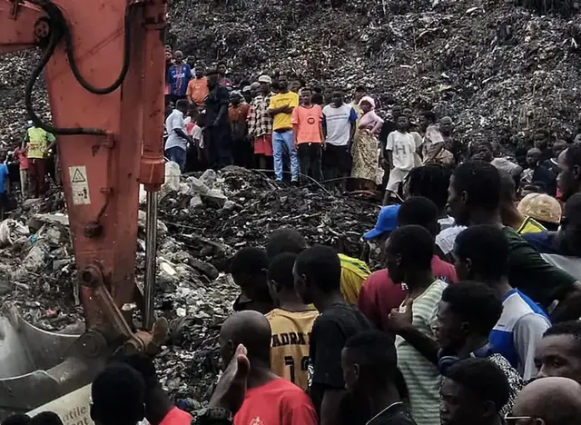 Video thumbnail for Landfill collapse kills 30 in Guinea’s capital after heavy rains