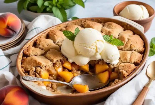 Video thumbnail for Peach Cobbler with Biscuit Crust (Vegan)