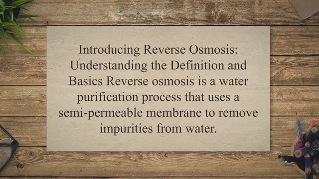 Video thumbnail for Pure Water Unveiled: Exploring the Definition, Principle, 11 Components, and Benefits of Reverse Osmosis Systems