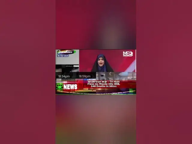 Video thumbnail for Israel-Iran War - TV Host Flees As Missile Hits IRIB, 248 Deaths In 96hrs