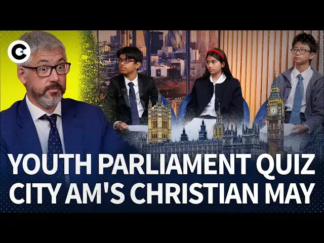 'Video thumbnail for Children's Parliament members quiz City AM editor Christian May'