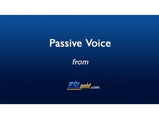 Video thumbnail for Free English lessons:  Passive Voice