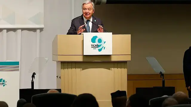 'Video thumbnail for UN Chief Guterres advocates for climate justice and financial reform'