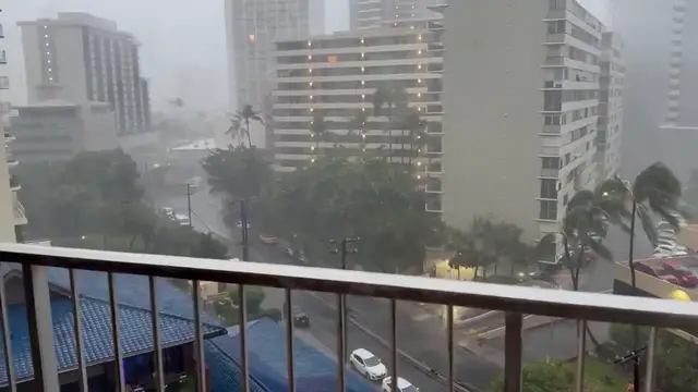 Video thumbnail for US: Downgraded Lala Still Brings Heavy Rain, Winds and Damage to Hawaii.