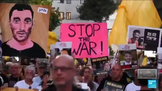 'Video thumbnail for Netanyahu calls Israelis protesting Gaza war ‘fascists’'