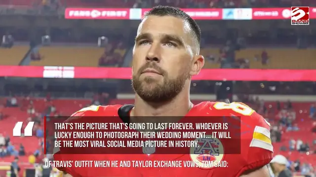 Video thumbnail for Travis Kelce's former stylist predicts multiple wedding looks