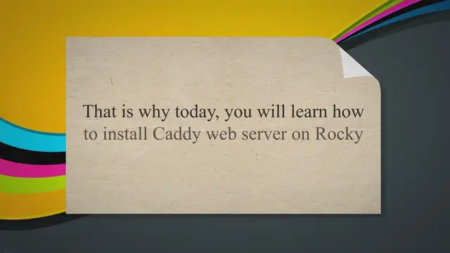 Video thumbnail for How to install Caddy web server on Rocky Linux 8 / Alma Linux 8 - The very secure web server