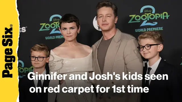 'Video thumbnail for Ginnifer Goodwin and Josh Dallas' kids make first-ever red carpet appearance at 'Zootopia 2' premiere'