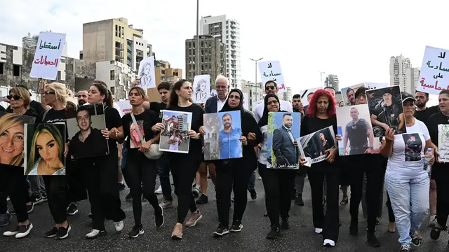 'Video thumbnail for Demands for justice on fifth anniversary of deadly Beirut port blast'