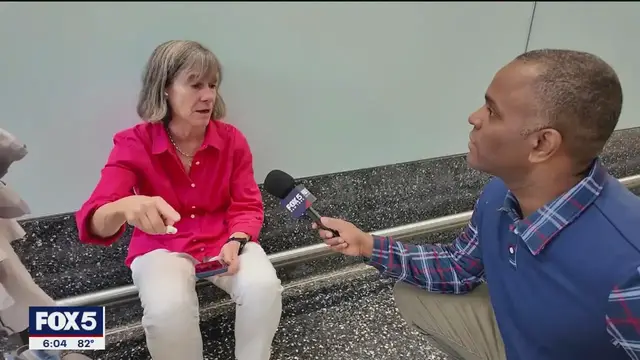 Video thumbnail for 'Never again': passengers at Newark Airport air their frustrations after majoy delays