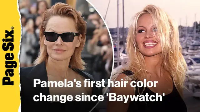 'Video thumbnail for Pamela Anderson changes her hair color for the first time since 'Baywatch''